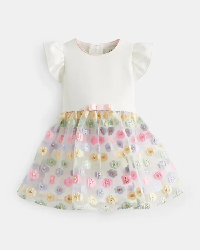 Kids BOTSY 8211 Flower Organza Mockable Dress White Ted Baker Dresses Kids BOTSY 8211 Flower Organza Mockable Dress White Ted Baker Dresses