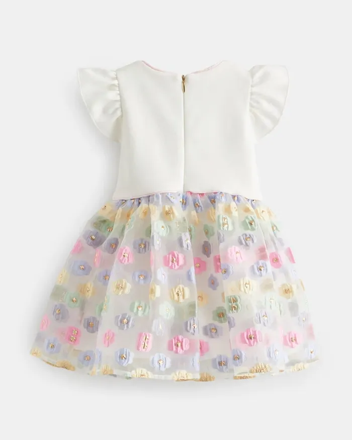 Kids BOTSY 8211 Flower Organza Mockable Dress White Ted Baker Dresses Kids BOTSY 8211 Flower Organza Mockable Dress White Ted Baker Dresses