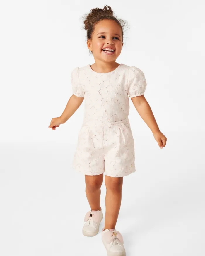 Kids BRODEEY 8211 Floral Broderie Puff Sleeve Playsuit Pink Ted Baker Playsuits and Sets Kids BRODEEY 8211 Floral Broderie Puff Sleeve Playsuit Pink Ted Baker Playsuits and Sets