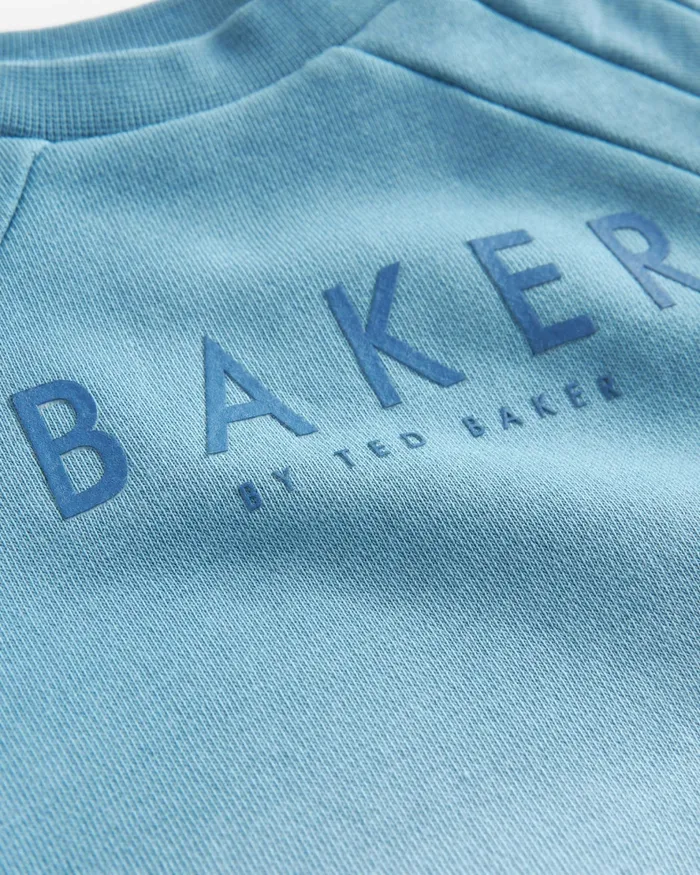 Kids BRONZEE 8211 Ombre Logo Sweatshirt And Shorts Set Blue Ted Baker Baby