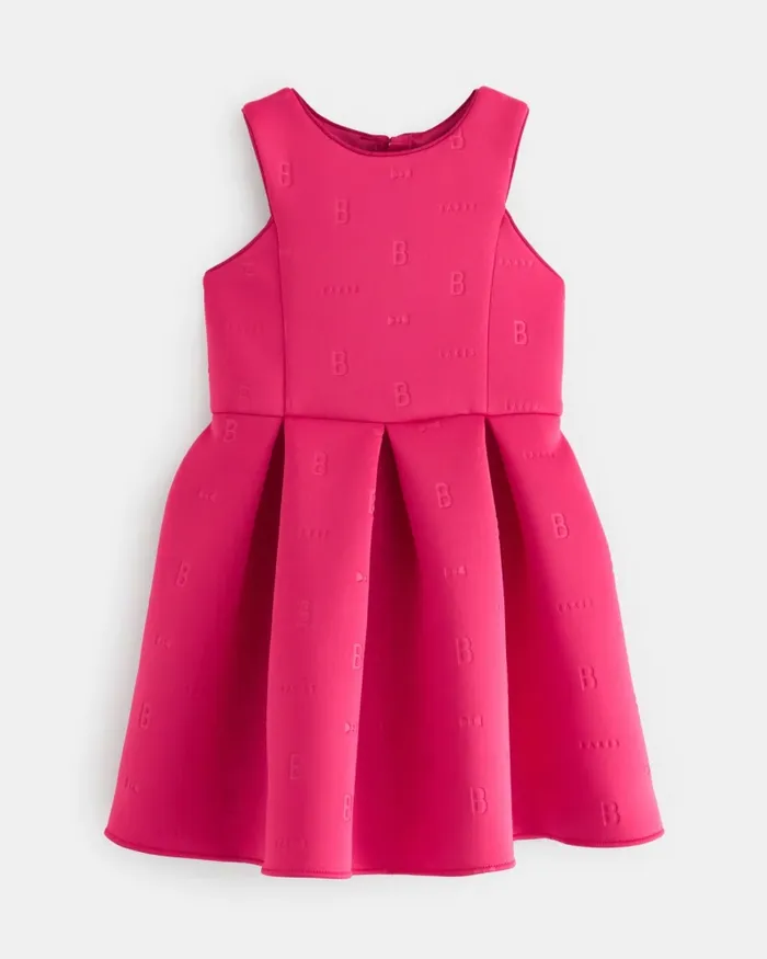 Kids CLARDIA 8211 Branded Pattern Pleated Scuba Dress Pink Ted Baker Dresses Kids CLARDIA 8211 Branded Pattern Pleated Scuba Dress Pink Ted Baker Dresses