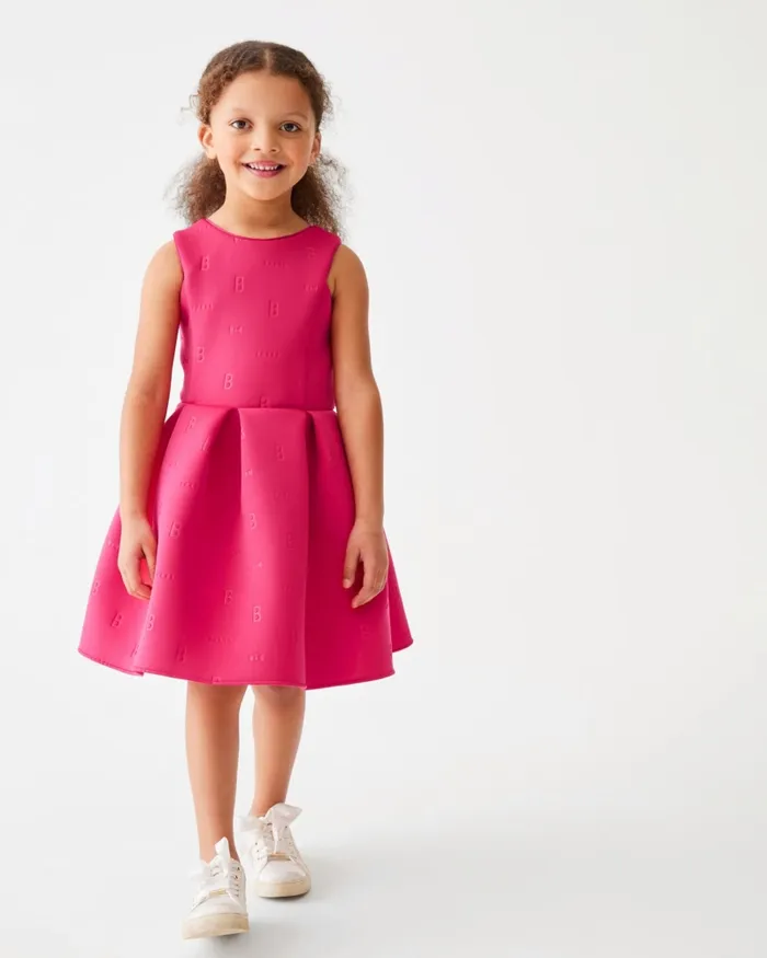 Kids CLARDIA 8211 Branded Pattern Pleated Scuba Dress Pink Ted Baker Dresses Kids CLARDIA 8211 Branded Pattern Pleated Scuba Dress Pink Ted Baker Dresses