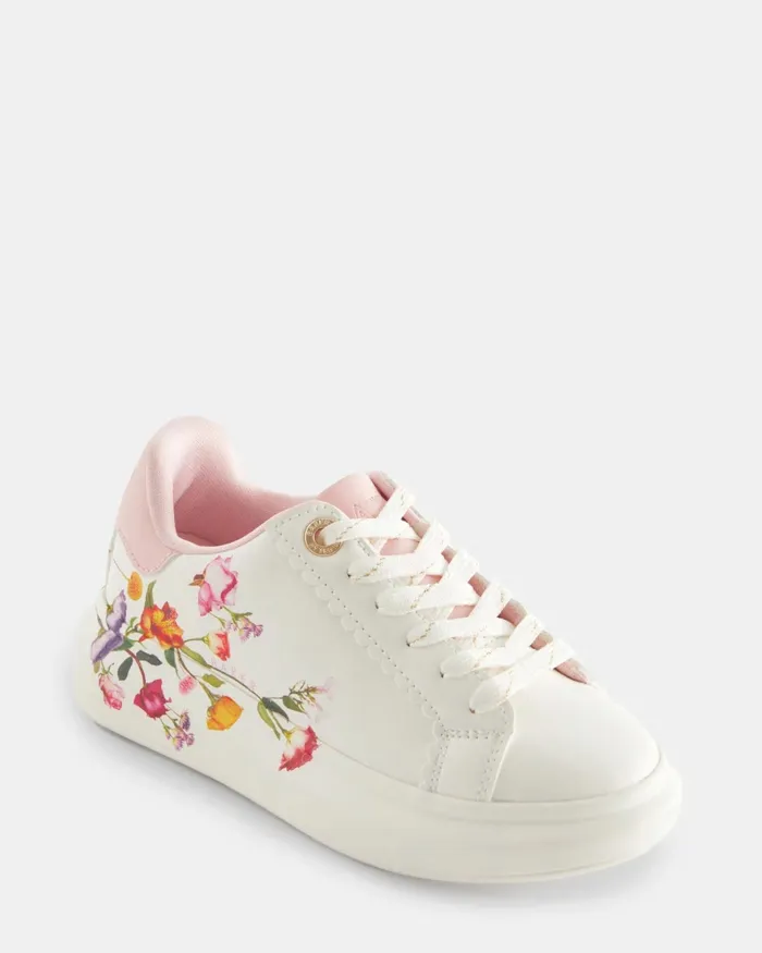 Kids CLAUDDI 8211 Floral Chunky Trainers White Ted Baker Older Girls