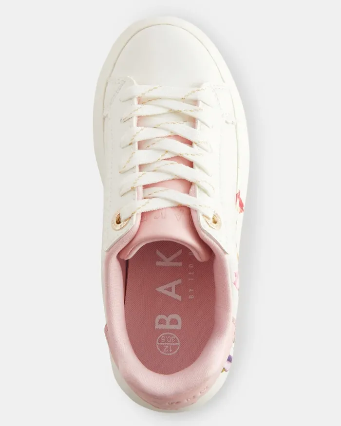 Kids CLAUDDI 8211 Floral Chunky Trainers White Ted Baker Older Girls
