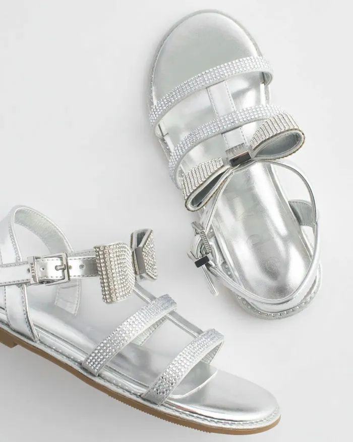 Kids DANDEEY 8211 Jewelled Sandals With Bow Detail Silver Ted Baker Older Girls Kids DANDEEY 8211 Jewelled Sandals With Bow Detail Silver Ted Baker Older Girls