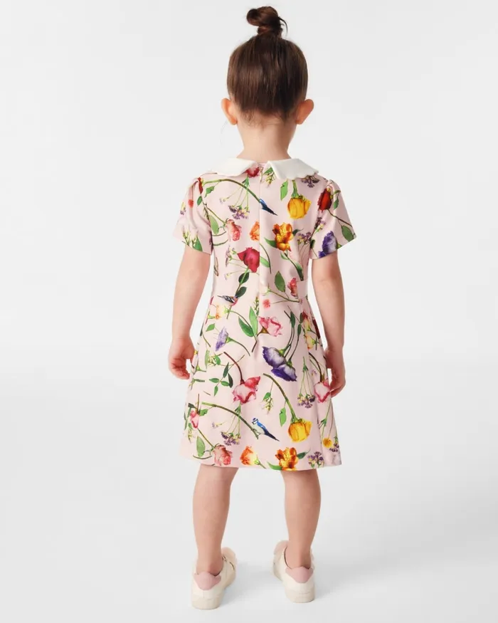 Kids DAYNICA 8211 Floral Print Collared Ponte Dress Pink Ted Baker Dresses Kids DAYNICA 8211 Floral Print Collared Ponte Dress Pink Ted Baker Dresses
