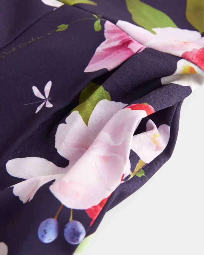 Kids DOLLEEY 8211 Floral Jumpsuit With Back Cut Out Navy Ted Baker Older Girls