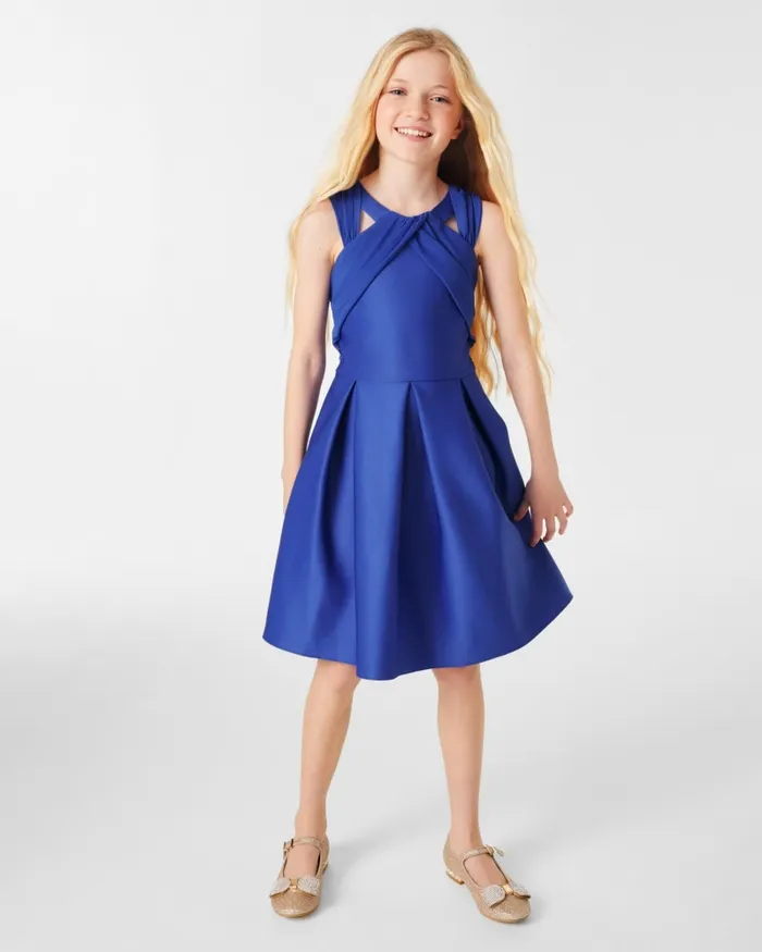 Kids ELISSY 8211 Chiffon Strap Sleeveless Scuba Dress Blue Ted Baker Dresses Kids ELISSY 8211 Chiffon Strap Sleeveless Scuba Dress Blue Ted Baker Dresses
