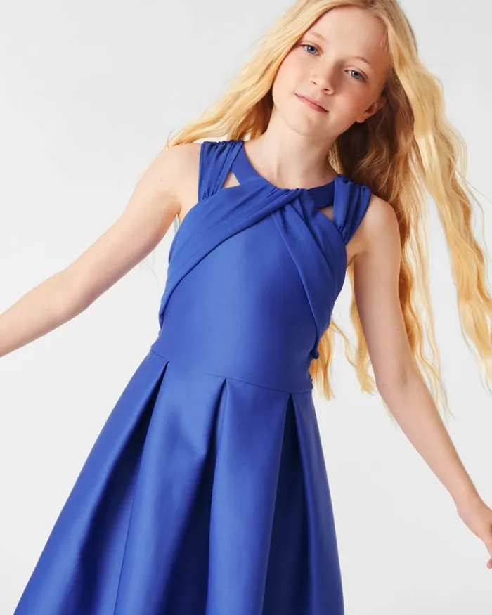 Kids ELISSY 8211 Chiffon Strap Sleeveless Scuba Dress Blue Ted Baker Dresses Kids ELISSY 8211 Chiffon Strap Sleeveless Scuba Dress Blue Ted Baker Dresses