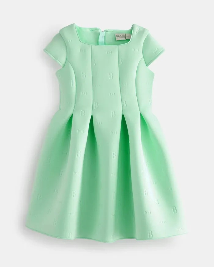 Kids EMAYSON 8211 Branded Scuba Dress With Pleated Skirt Mint Ted Baker Dresses Kids EMAYSON 8211 Branded Scuba Dress With Pleated Skirt Mint Ted Baker Dresses