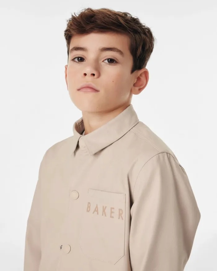 Kids FLAVIU 8211 Branded Shacket And TShirt Set Stone Ted Baker Sets and Outfits