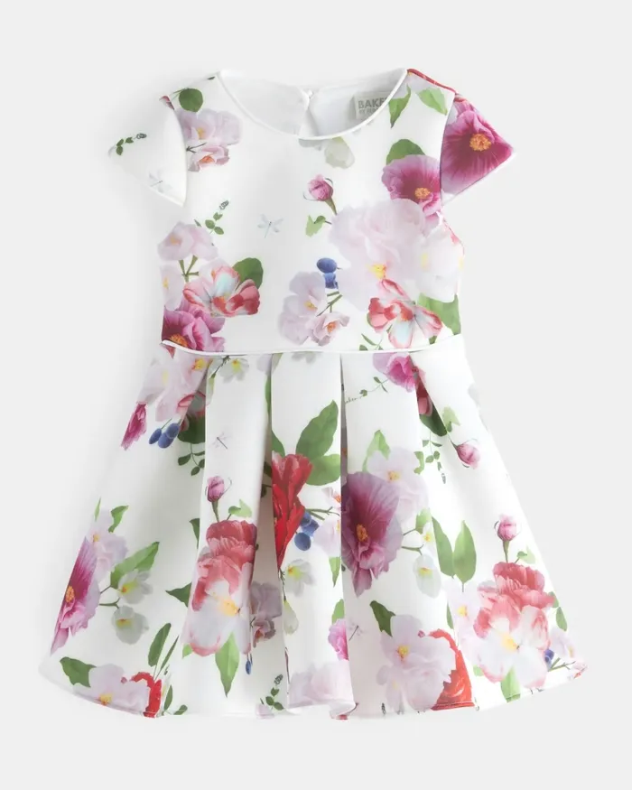 Kids FLORLLA 8211 Floral Cut Out Detail Scuba Dress White Ted Baker Dresses Kids FLORLLA 8211 Floral Cut Out Detail Scuba Dress White Ted Baker Dresses