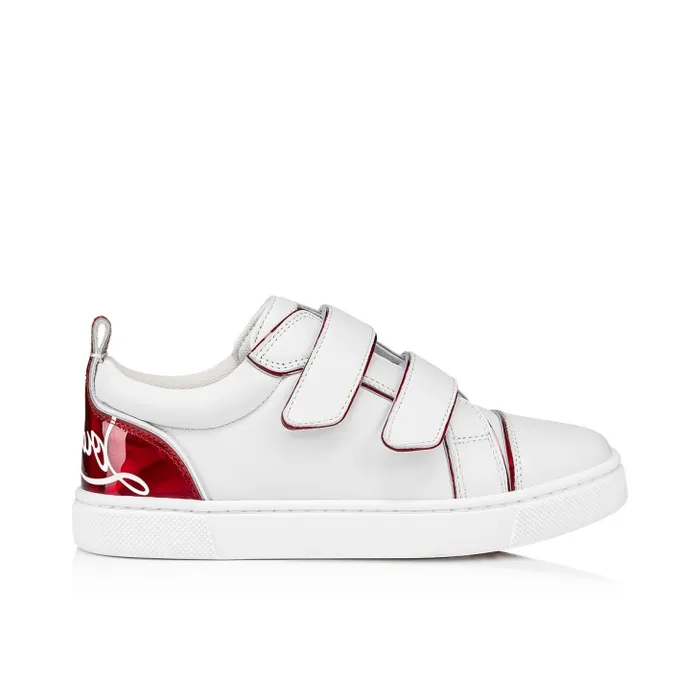 Kids Funnyto Scratch Sneakers 8211 Calf Leather And Patent Calf Leather Psychic 8211 Bianco Christian Louboutin Sneakers