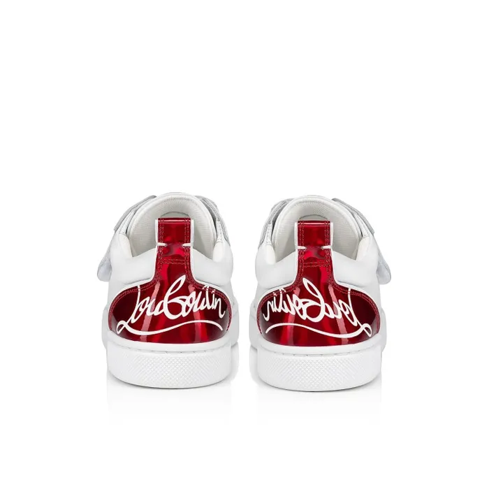 Kids Funnyto Scratch Sneakers 8211 Calf Leather And Patent Calf Leather Psychic 8211 Bianco Christian Louboutin Sneakers
