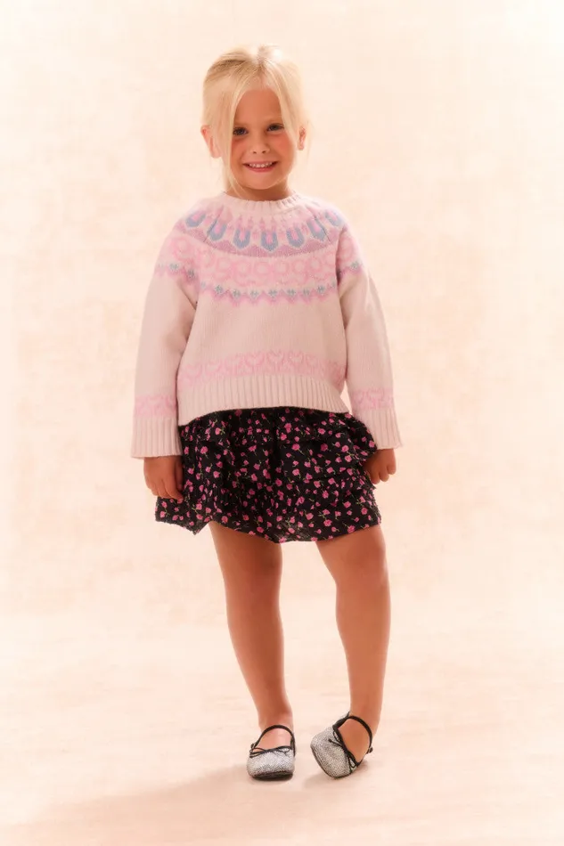 Kids Girls LoveShackFancy Girls Albine Wool Pullover Confetti Cake