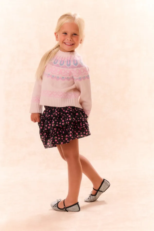 Kids Girls LoveShackFancy Girls Albine Wool Pullover Confetti Cake