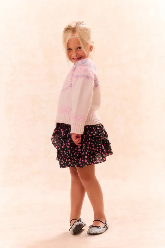 Kids Girls LoveShackFancy Girls Albine Wool Pullover Confetti Cake