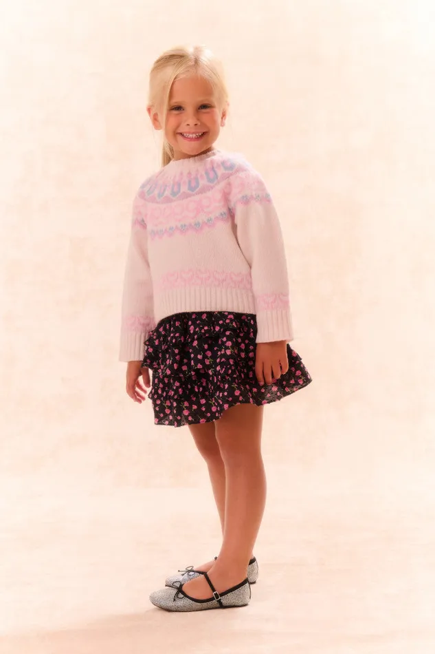 Kids Girls LoveShackFancy Girls Albine Wool Pullover Confetti Cake