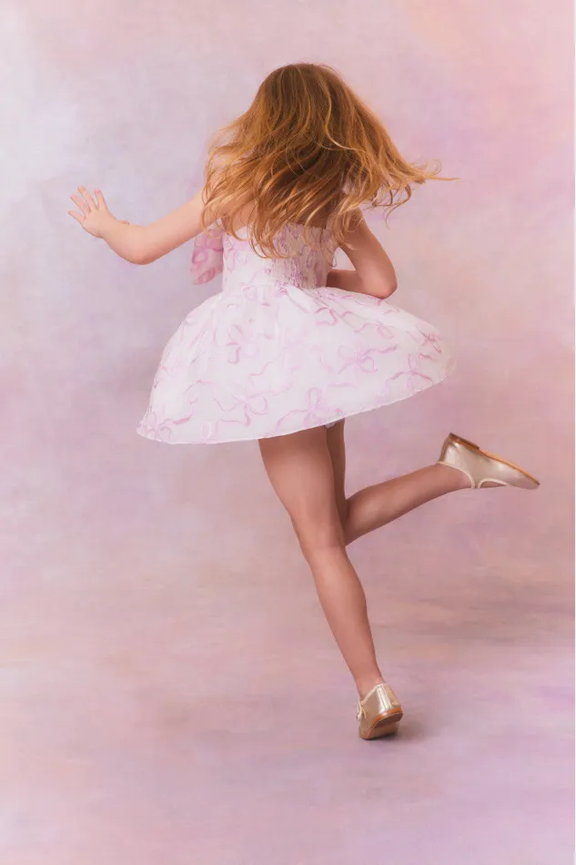 Kids Girls LoveShackFancy Girls Alejandra Bow Dress Pink Mystique