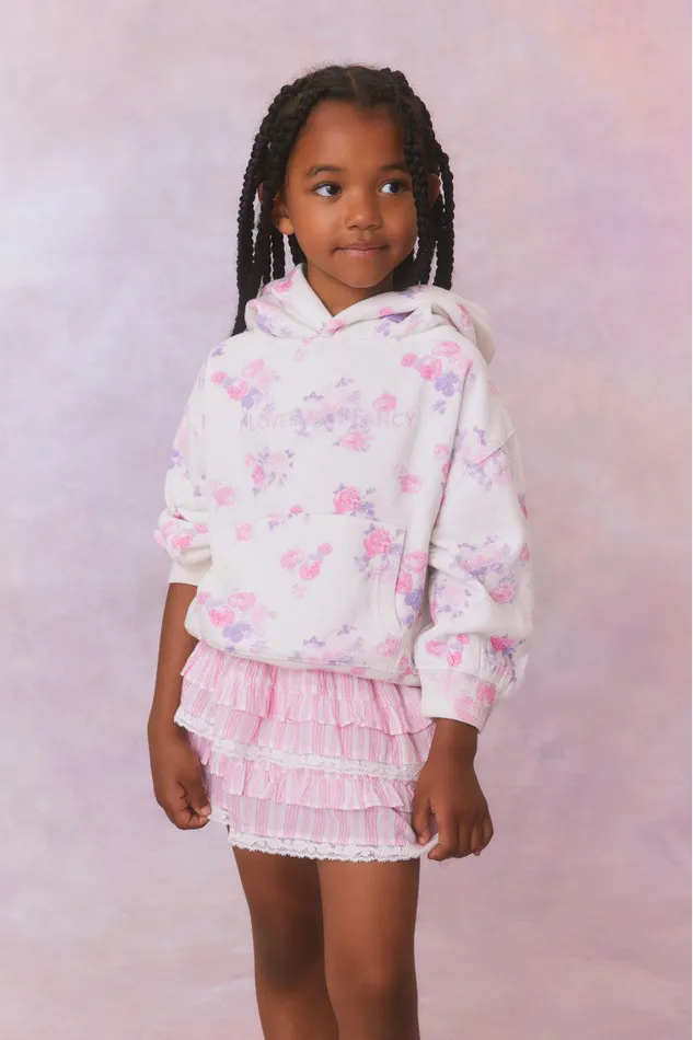 Kids Girls LoveShackFancy Girls Amalthea Hoodie Lilac Pearl