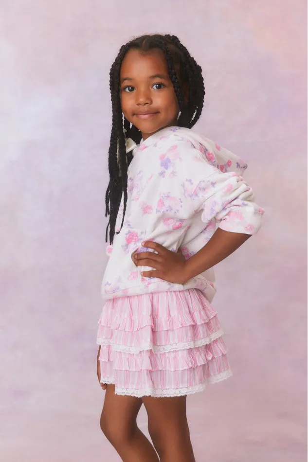 Kids Girls LoveShackFancy Girls Amalthea Hoodie Lilac Pearl
