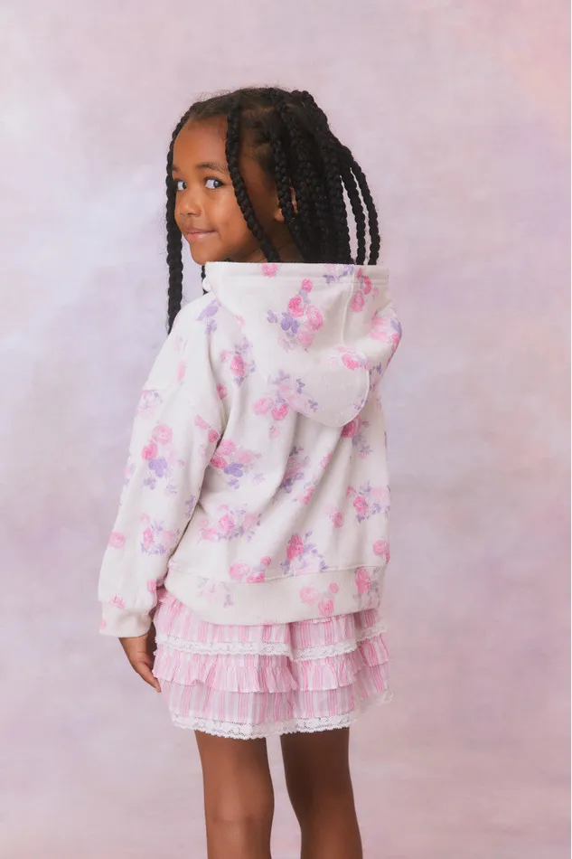Kids Girls LoveShackFancy Girls Amalthea Hoodie Lilac Pearl