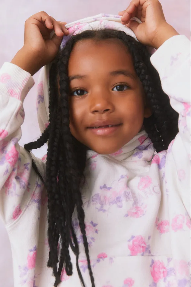 Kids Girls LoveShackFancy Girls Amalthea Hoodie Lilac Pearl