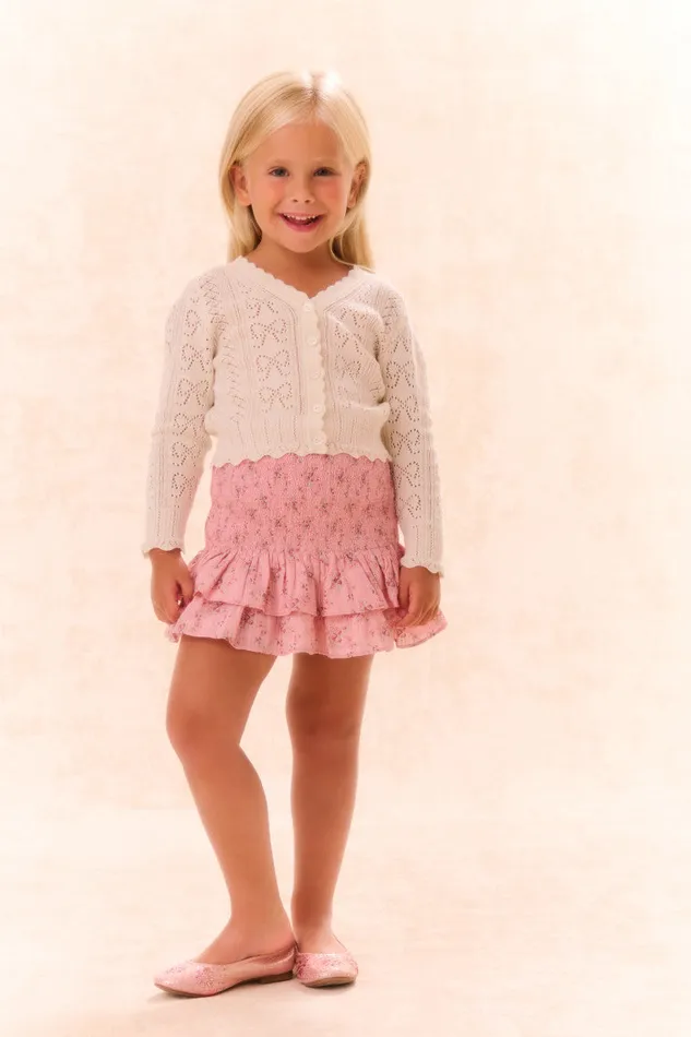 Kids Girls LoveShackFancy Girls Barlene Cardigan Ivory