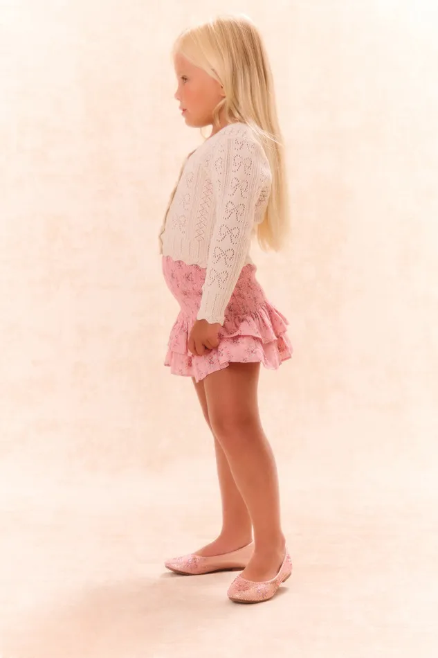 Kids Girls LoveShackFancy Girls Barlene Cardigan Ivory
