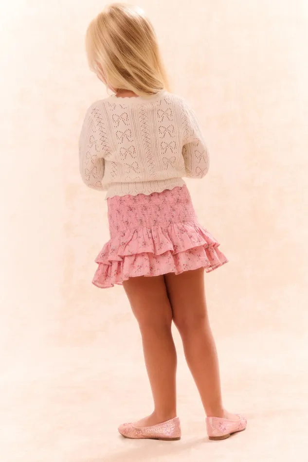 Kids Girls LoveShackFancy Girls Barlene Cardigan Ivory