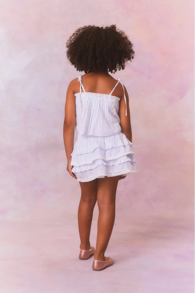 Kids Girls LoveShackFancy Girls Billie Cotton Stripe Skirt Vintage Voyage
