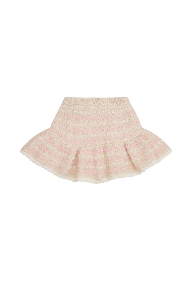 Kids Girls LoveShackFancy Girls Bryce Knit Skirt Vanilla Blush