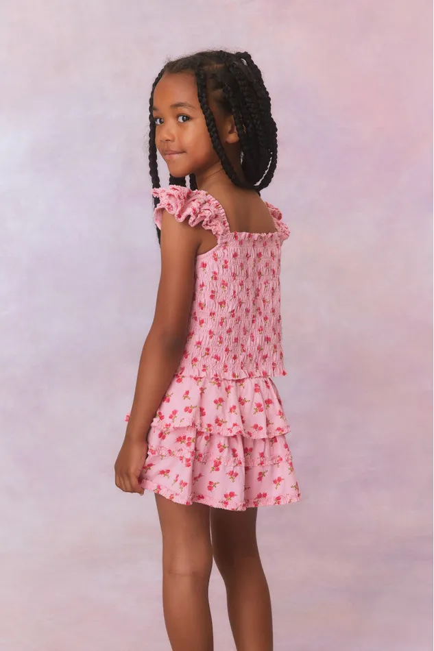Kids Girls LoveShackFancy Girls Caspia Top Cherry Pink