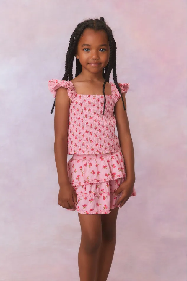 Kids Girls LoveShackFancy Girls Caspia Top Cherry Pink