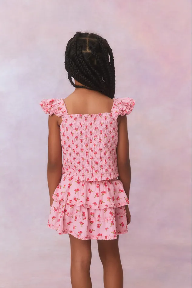 Kids Girls LoveShackFancy Girls Caspia Top Cherry Pink