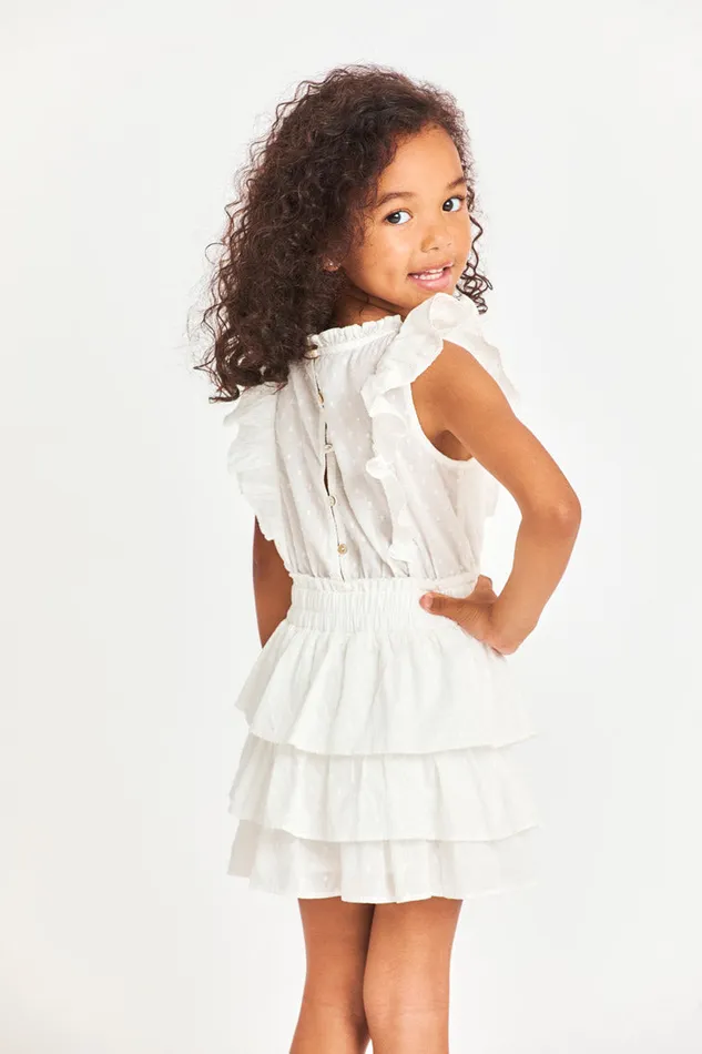 Kids Girls LoveShackFancy Girls Decker Heritage Dress White