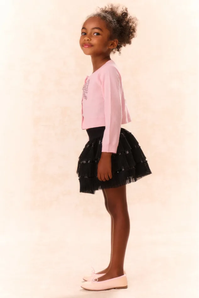 Kids Girls LoveShackFancy Girls Ebett Embellished Wool Cardigan Pink Frosting Kids Girls LoveShackFancy Girls Ebett Embellished Wool Cardigan Pink Frosting