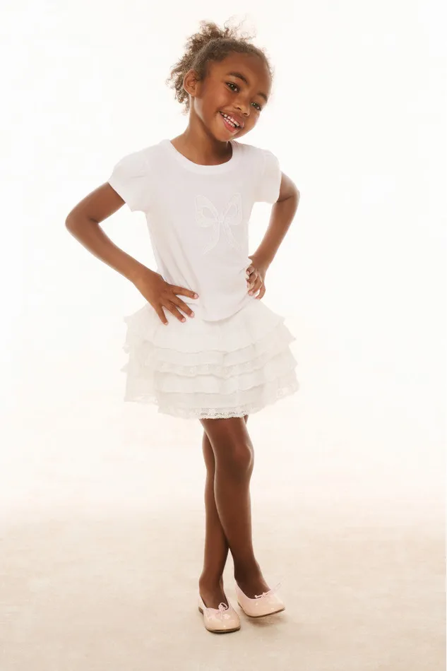 Kids Girls LoveShackFancy Girls Heritage Billie Skirt White