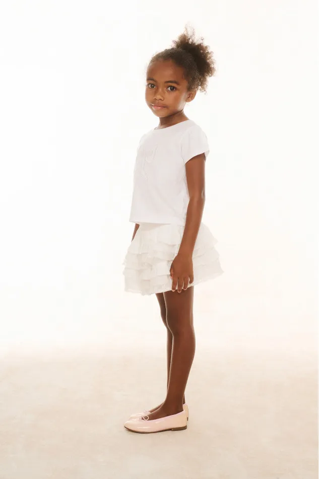Kids Girls LoveShackFancy Girls Heritage Billie Skirt White