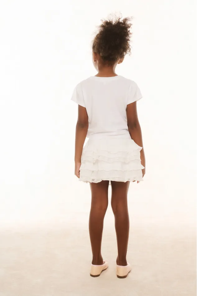 Kids Girls LoveShackFancy Girls Heritage Billie Skirt White