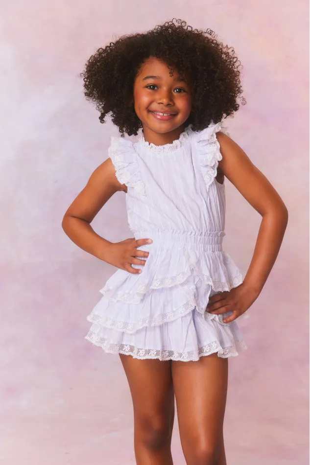 Kids Girls LoveShackFancy Girls Janelly Cotton Stripe Dress Vintage Voyage