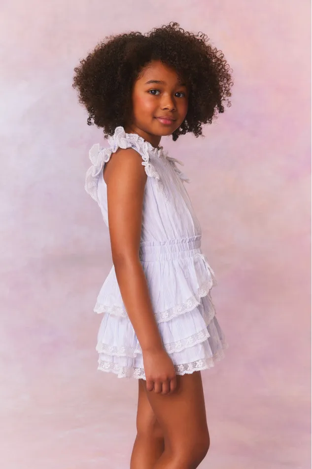 Kids Girls LoveShackFancy Girls Janelly Cotton Stripe Dress Vintage Voyage