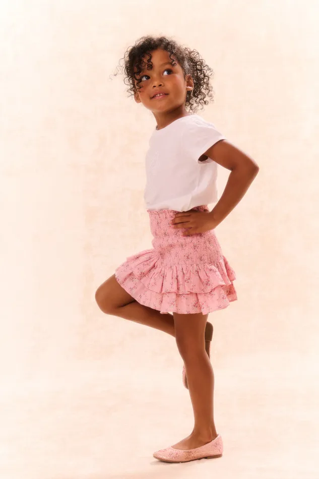 Kids Girls LoveShackFancy Girls Tilliat Cotton Bow Tee White