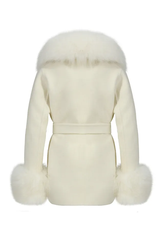 Kids Girls LoveShackFancy Susanna Chow Girls Mini Jojo Cashmere Fur Coat Cream Kids Girls LoveShackFancy Susanna Chow Girls Mini Jojo Cashmere Fur Coat Cream