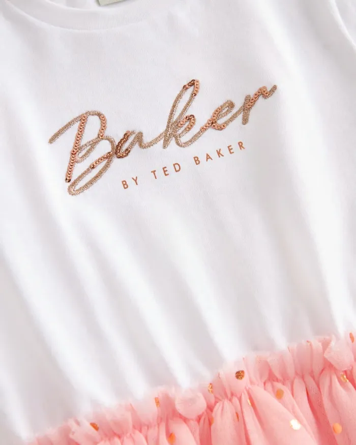 Kids HARPUUR 8211 Mockable Metallic Detail Mesh Dress Pink Ted Baker Dresses Kids HARPUUR 8211 Mockable Metallic Detail Mesh Dress Pink Ted Baker Dresses