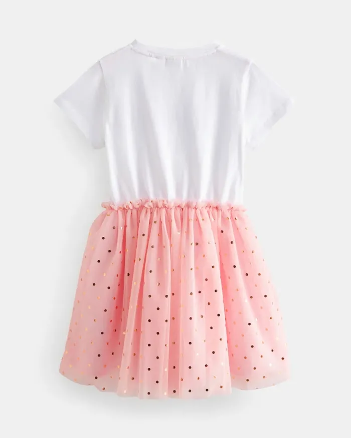 Kids HARPUUR 8211 Mockable Metallic Detail Mesh Dress Pink Ted Baker Dresses Kids HARPUUR 8211 Mockable Metallic Detail Mesh Dress Pink Ted Baker Dresses