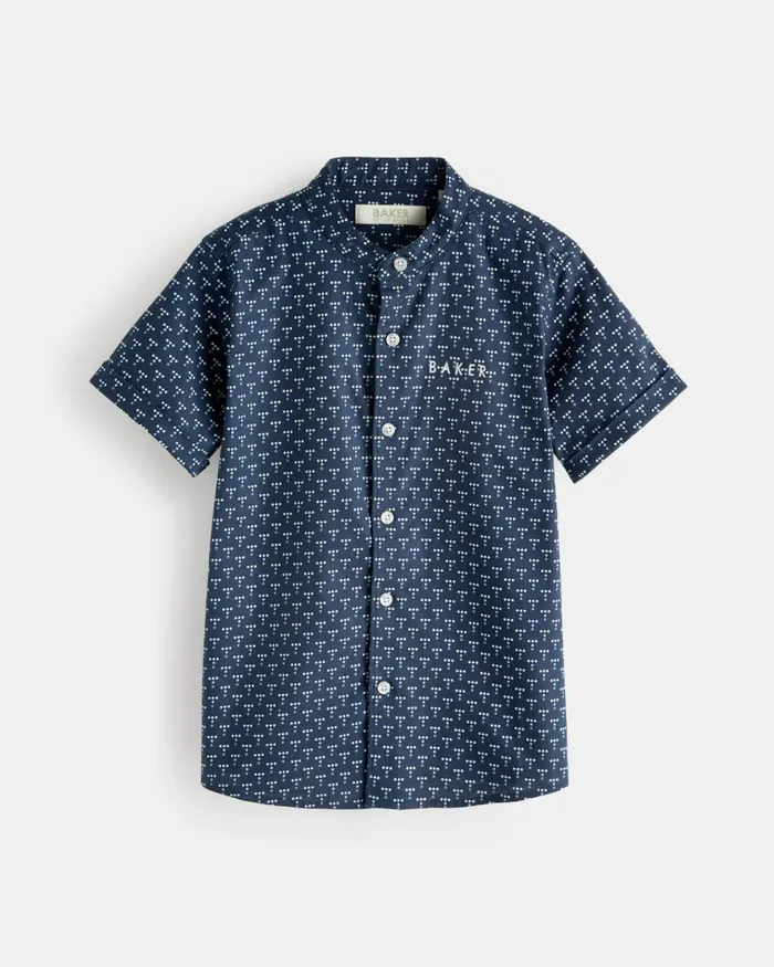 Kids IONATAN 8211 T Print Short Sleeve Shirt Navy Ted Baker Tops