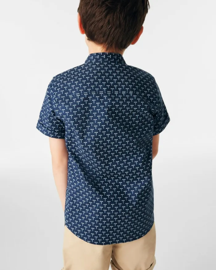 Kids IONATAN 8211 T Print Short Sleeve Shirt Navy Ted Baker Tops