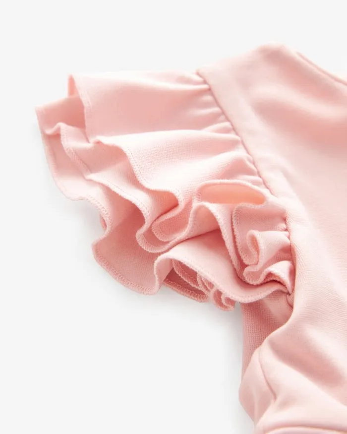 Kids ISSYBLL 8211 Frill Sleeve Dress With Floral Skirt Pink Ted Baker Dresses