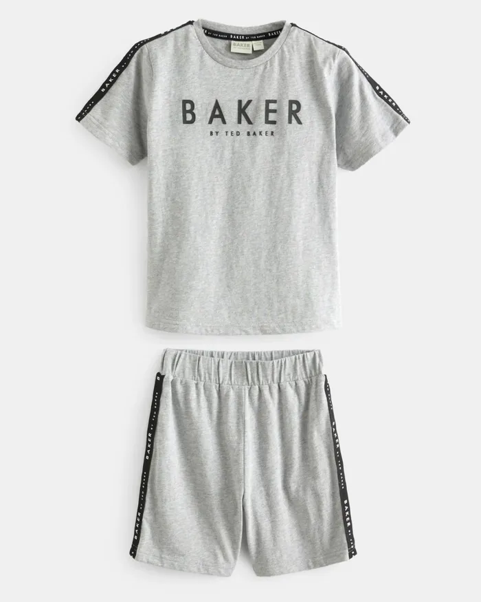 Kids KALOYAN 8211 2 Pack Of Branded Short Pyjama Sets Navy Ted Baker Tops